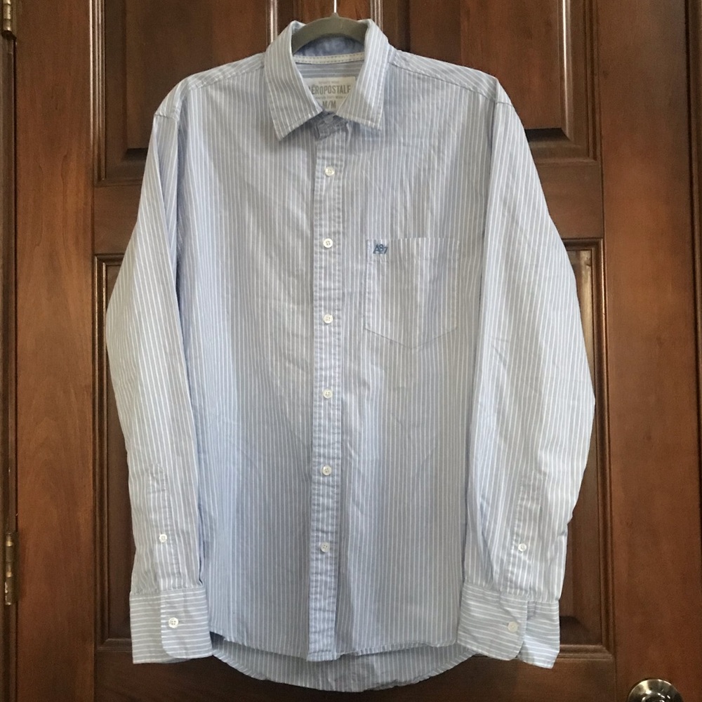 Aeropostale Men’s Striped Button Up Shirt Medium